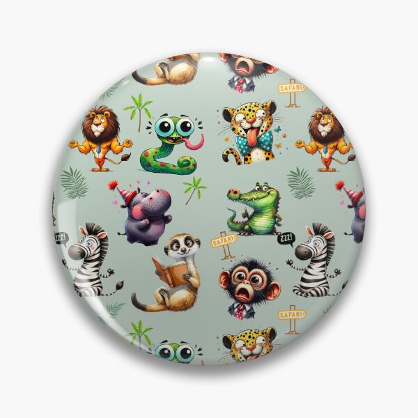 Item preview, Funny safari animals repeating pattern designed and sold by Fantacaroo Designs.