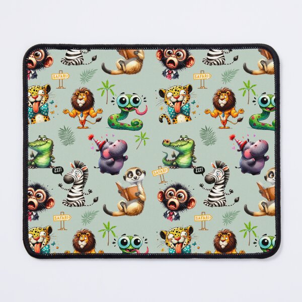Item preview, Funny safari animals repeating pattern designed and sold by Fantacaroo Designs.