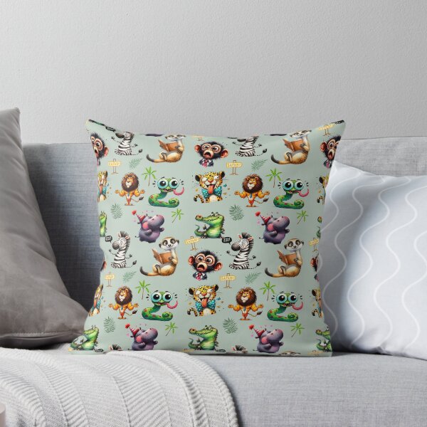 Item preview, Funny safari animals repeating pattern designed and sold by Fantacaroo Designs.