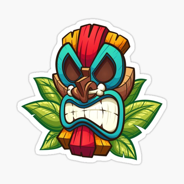 Colorful tiki mask Sticker