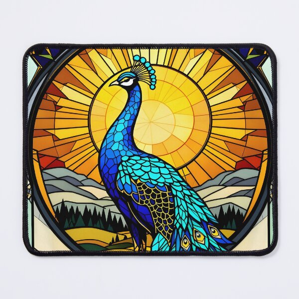 Item preview, Majestic Peacock Stained Glass Art designed and sold by deepakrode7.