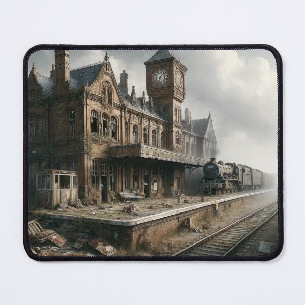 Item preview, Abandoned Train Station in Fog designed and sold by QuirkWears.