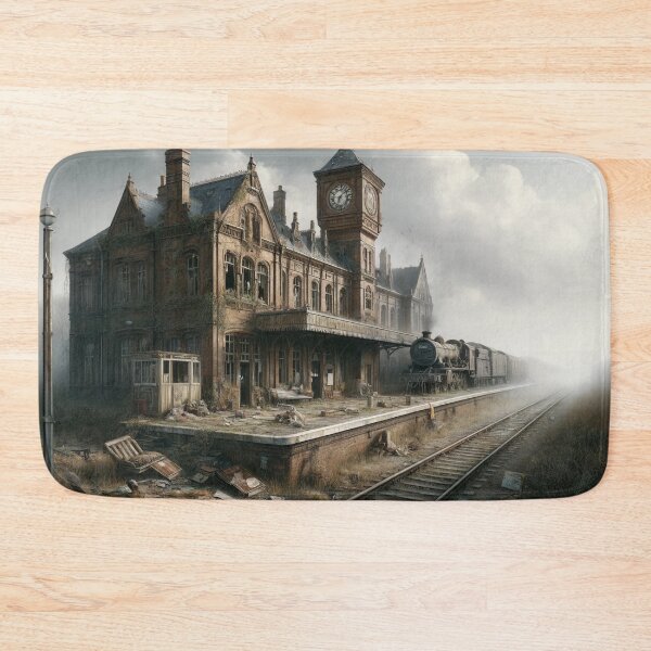 Item preview, Abandoned Train Station in Fog designed and sold by QuirkWears.