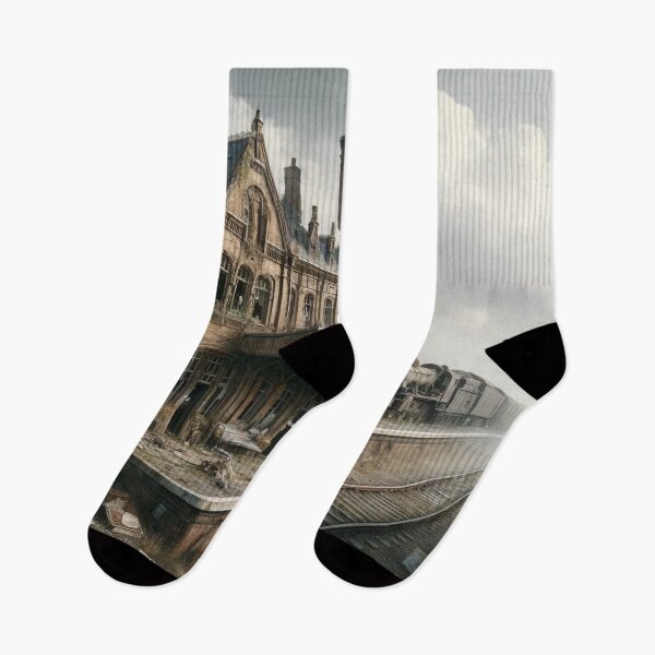 Item preview, Abandoned Train Station in Fog designed and sold by QuirkWears.
