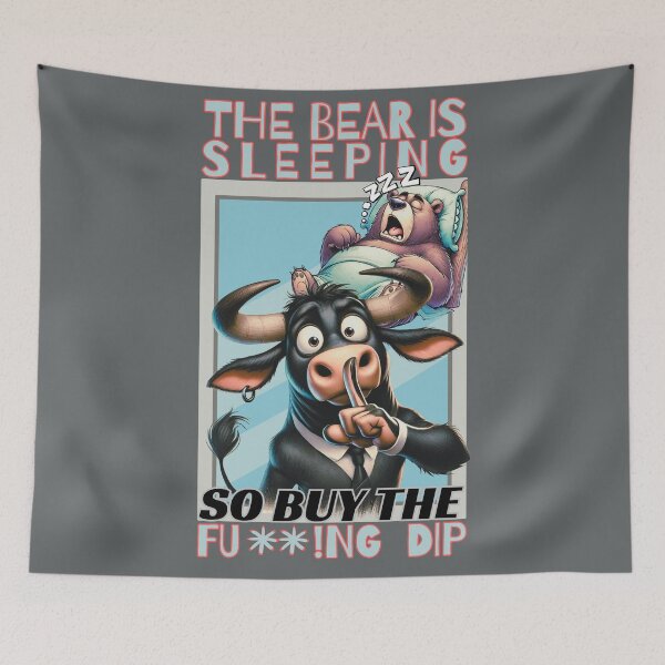 Item preview, A cool and funny crypto bull and a sleeping bear designed and sold by Animal world designs.