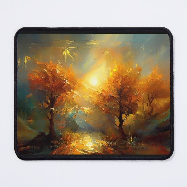 Item preview, Autumn landscape. Bright, translucent colors, golden reflections at sunset time. The sunlight shimmering on the trees. designed and sold by AtelierDigital.
