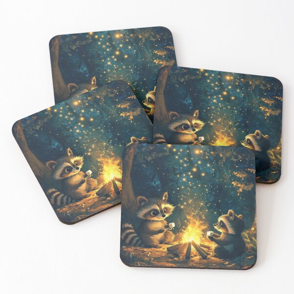 Item preview, Campfire Glow: Raccoon Family Adventure designed and sold by davidonstudio.