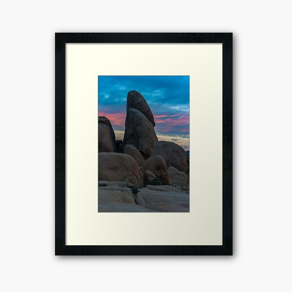 Joshua Tree Sunset White Tank Framed Art Print