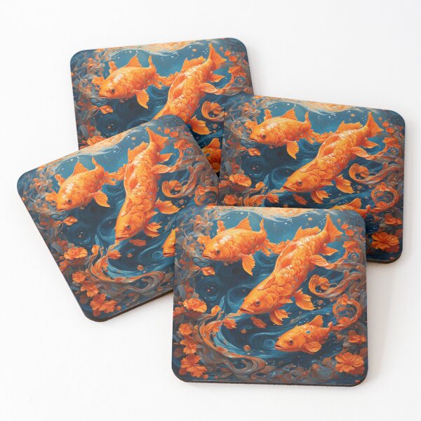 Item preview, Golden Koi in Flowing Waters designed and sold by Sadia  Jannat.