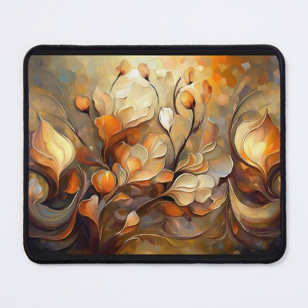 Item preview, illustration of flowers for decorative objects. Painting, frame, clothes, decorative pictures for the wall, house, office. In warm white, orange and grey colours designed and sold by AtelierDigital.