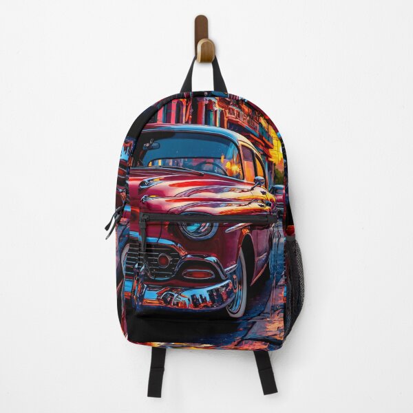 Item preview, Vintage Red Chevy BelAir in Havana – Sunset Impressionistic Painting designed and sold by RvinJo8.