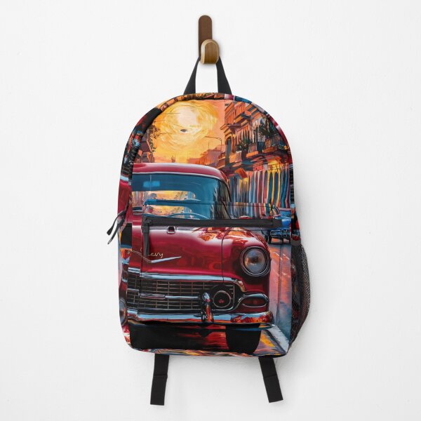 Item preview, 1950s Red Chevy Bel Air in Havana Sunset – Impressionistic Art designed and sold by PING 999 STUDIO.