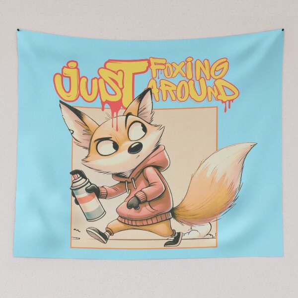 Item preview, a cool and funny fox spray painting graffiti designed and sold by Animal world designs.