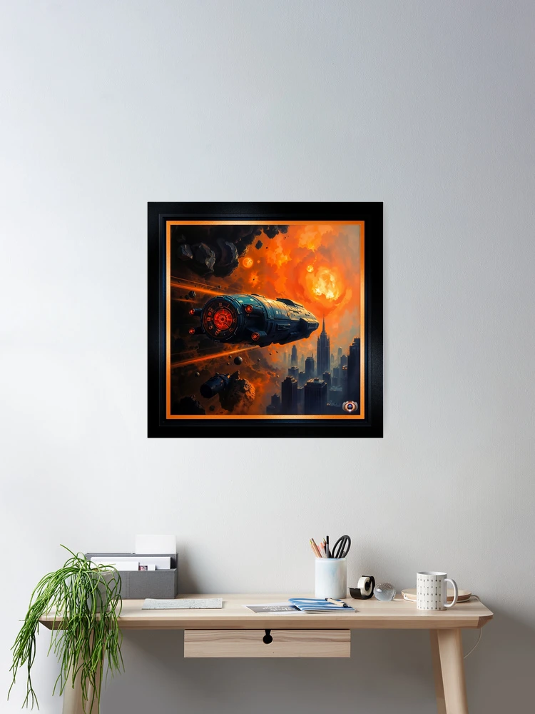 Xzendor7: n kohtuullinen kulkeva ulottuvuustila törmäävät AI -konseptitaiteeseen | Kaaoksen kauhu 2 The Corvelous Traversing Dimensional Space As Universes Collide Mesmerizing AI Concept Art by Xzendor7 Room Decor Poster Art Print