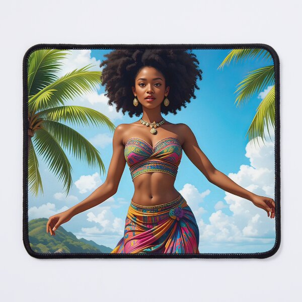 Item preview, Mauritian Sega Dancer – Young Afro Female in Traditional Attire designed and sold by RvinJo8.