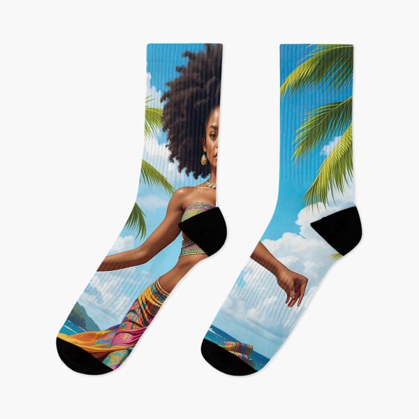 Item preview, Mauritian Sega Dancer – Young Afro Female in Traditional Attire designed and sold by RvinJo8.