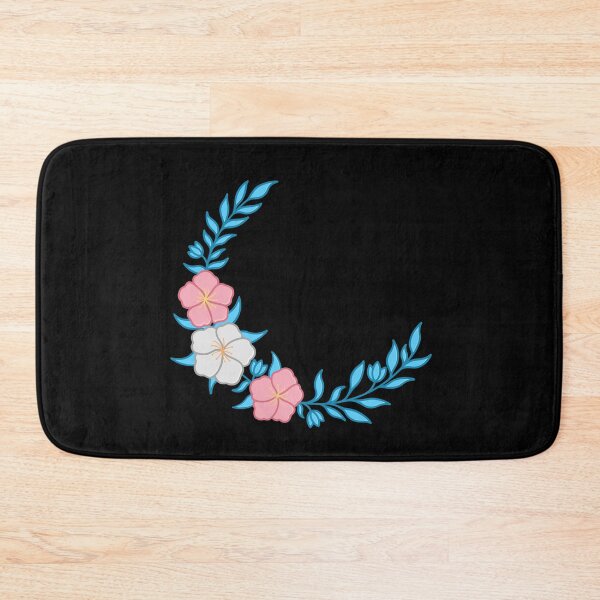 Item preview, Beautiful Crescent of Subtle Transgender Flag Colored Flowers designed and sold by AroAxel.