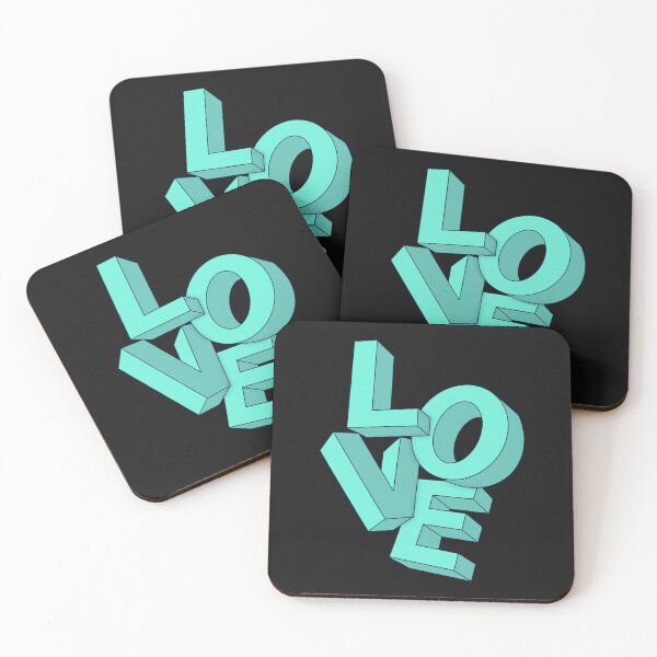 Item preview, 3D Text Art - Love Typography Design in Turquoise designed and sold by SimoesArtistry.