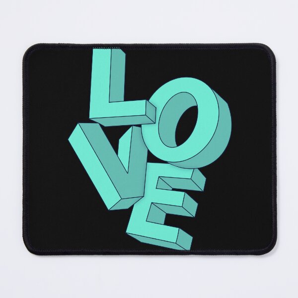 Item preview, 3D Text Art - Love Typography Design in Turquoise designed and sold by SimoesArtistry.
