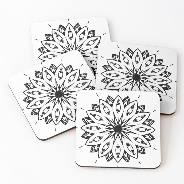 Item preview, Black Flower Mandala designed and sold by UniqueMw.