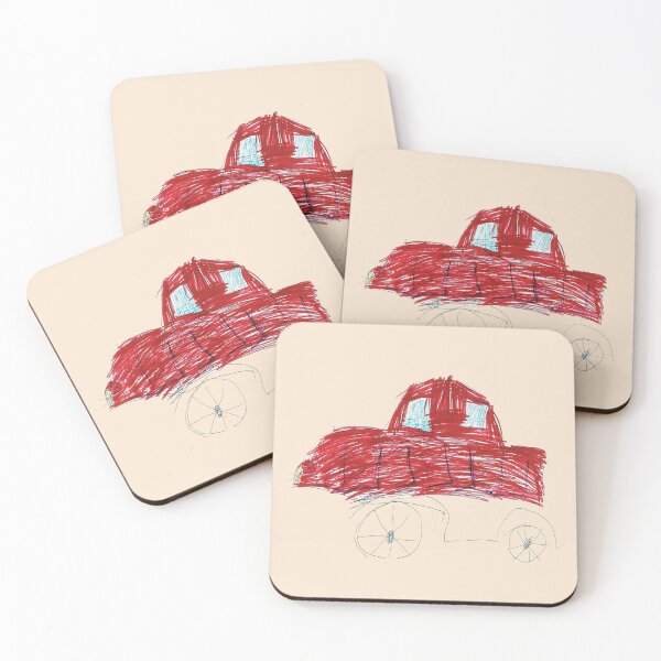 Item preview, Red Toy Car - Whimsical Kids Art by Vasilisa (6 Years Old) designed and sold by OlenaShynkarenk.