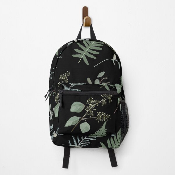 Item preview, Eucalyptus, fern, maidenhair on black background.  designed and sold by MatyKotiv.