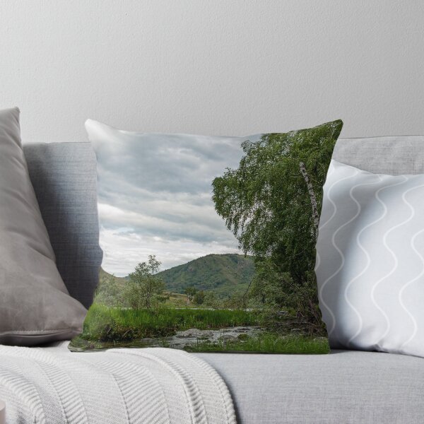Item preview, Peaceful Stream in Green Valley With Birches designed and sold by PixelBirch.