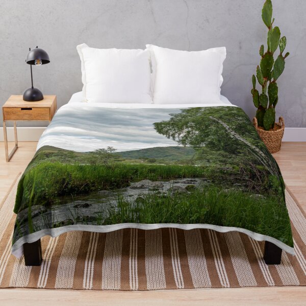 Item preview, Peaceful Stream in Green Valley With Birches designed and sold by PixelBirch.