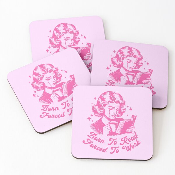 Item preview, Born To Read Forced To Work Pages Over Paychecks for Book Lovers Pink Bookish designed and sold by StickyBook.