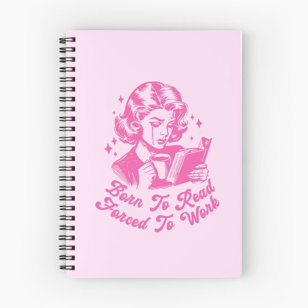 Item preview, Born To Read Forced To Work Pages Over Paychecks for Book Lovers Pink Bookish designed and sold by StickyBook.