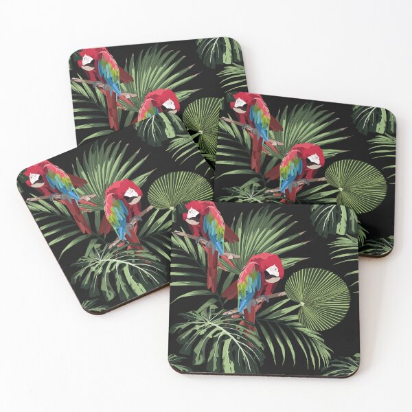 Item preview, Parrot bird in the jungle in the dark exotic forest. designed and sold by MatyKotiv.