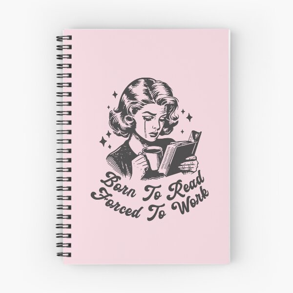 Item preview, Born To Read Forced To Work Pages Over Paychecks for Book Lovers Black and White Bookish designed and sold by StickyBook.