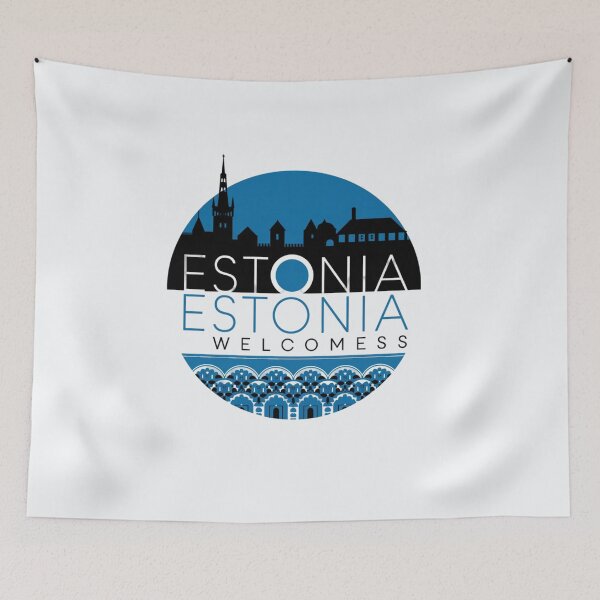 Item preview, Estonia Welcomes Flag Map Tallinn, Old Town designed and sold by AnimalsDH305.