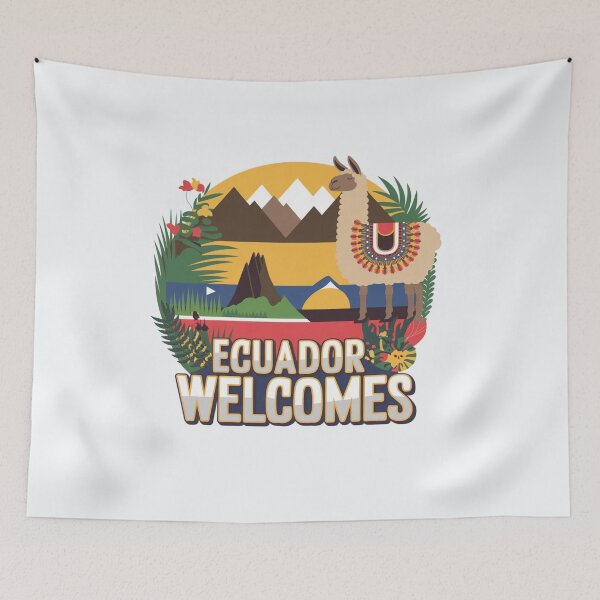 Item preview, Ecuador Welcomes Flag Map Quito, Galapagos designed and sold by AnimalsDH305.