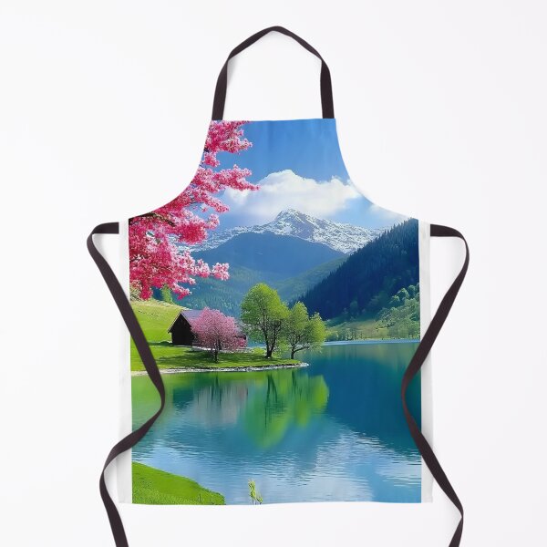 Item preview, Scenic spring landscape with lake and snow-capped peak designed and sold by Artessie.