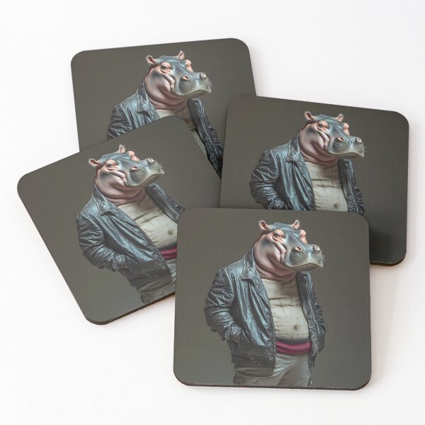 Item preview, Anthropomorphic hippo in urban clothing, standing pose designed and sold by Artessie.