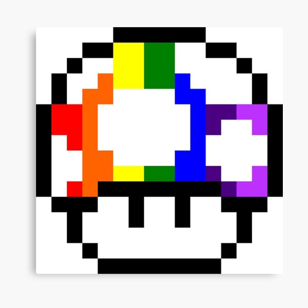 "Mushroom Rainbow Pixel Art" Canvas Print by Crampsy | Redbubble