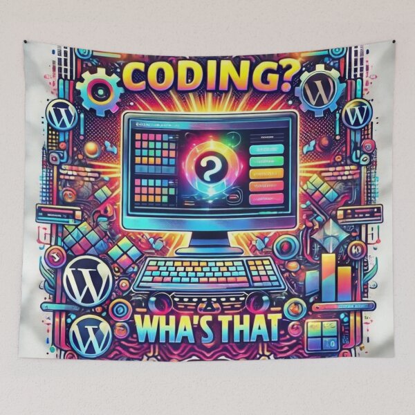 Item preview, Colorful Tech Design - "Coding? What's That?" WordPress Geek Art designed and sold by Vikingaquarist.