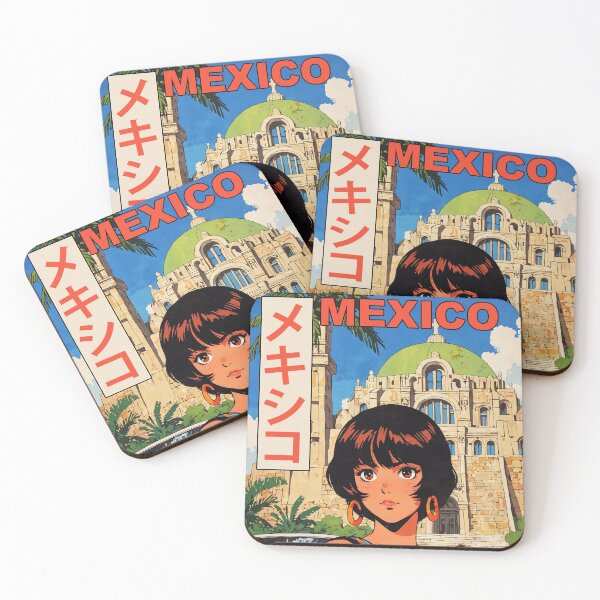 Item preview, Pretty Anime Girl 80s Retro Aesthetic Mexico Vintage Travel Design designed and sold by onlyanimevibes.