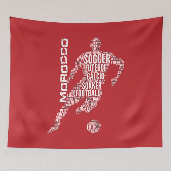 Item preview, Morocco Football Typography  designed and sold by goodspy.