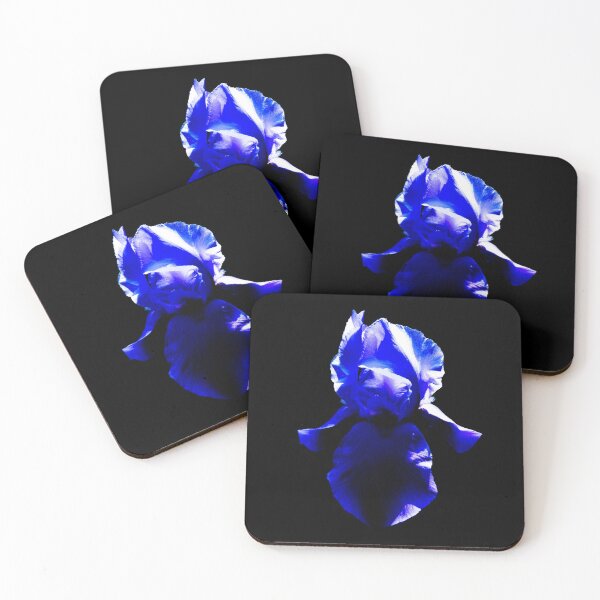 Item preview, Blue Iris Flower on Black Background – Striking Floral Photography designed and sold by MajikFlower.