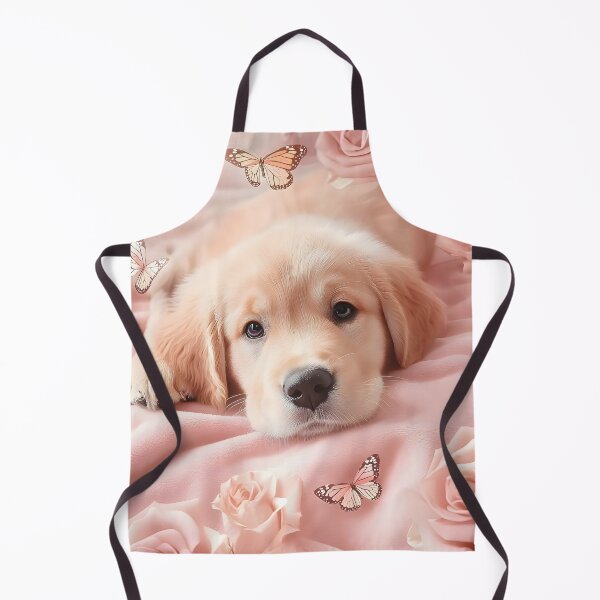 Item preview, Golden retriever puppy with pink roses and butterflies designed and sold by Lewis-mart.