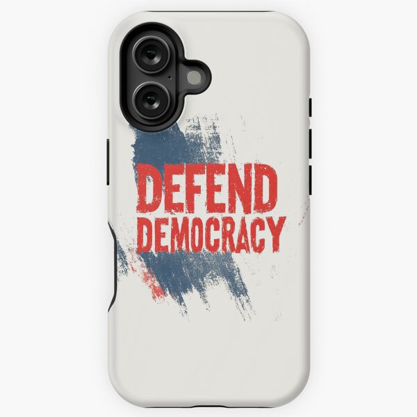 Artikel-Vorschau von Markantes Design im Grunge-Stil „Defend Democracy“, designt und verkauft von Retro Travel Design.