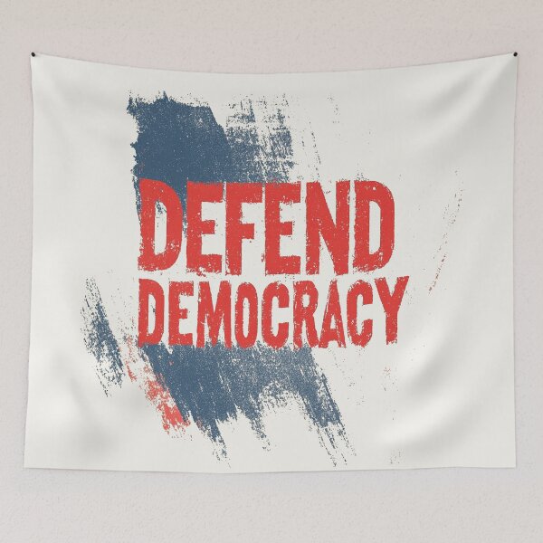 Item preview, Bold “Defend Democracy” Grunge-Style Design designed and sold by Retro Travel Design.