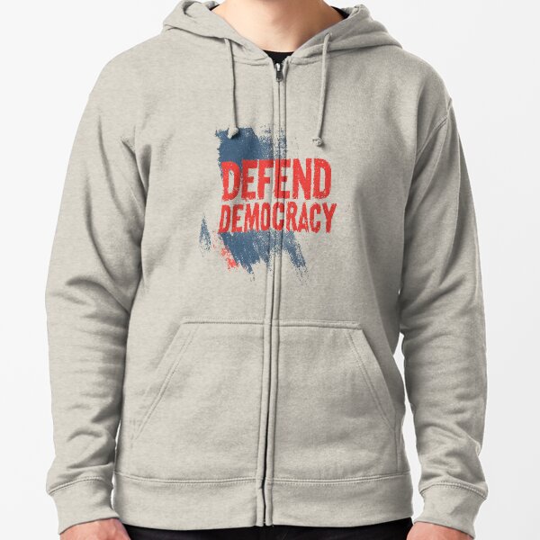 Artikel-Vorschau von Markantes Design im Grunge-Stil „Defend Democracy“, designt und verkauft von Retro Travel Design.
