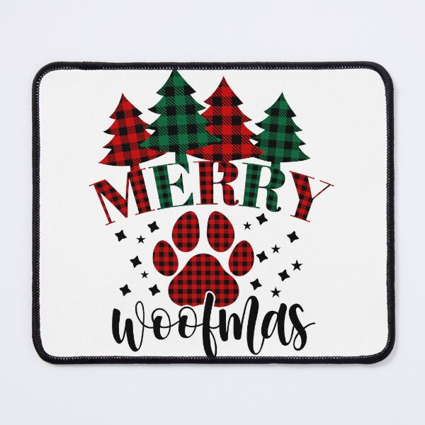 Item preview, Buffalo Plaid "Merry Woofmas" Design - Festive Dog Lover's Holiday Art designed and sold by Azaleadigital.
