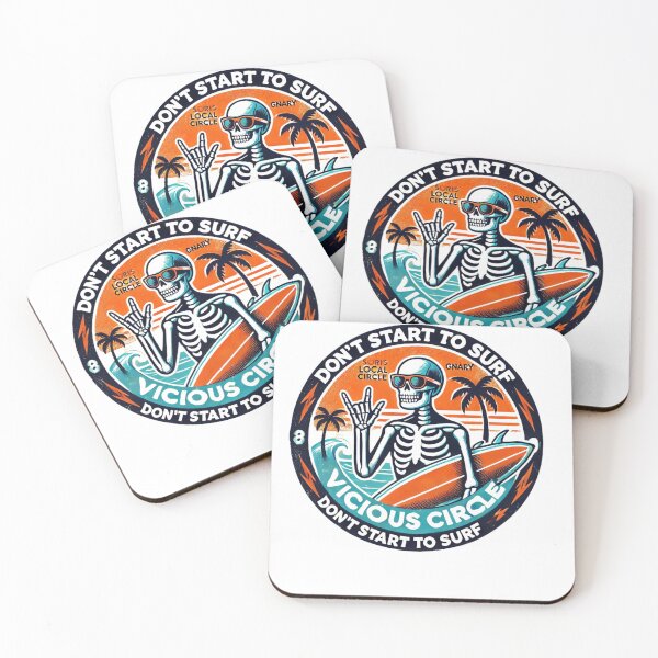 Item preview, Retro Surfing Skeleton Hang Loose BEACH STICKER designed and sold by inkfluenceart.