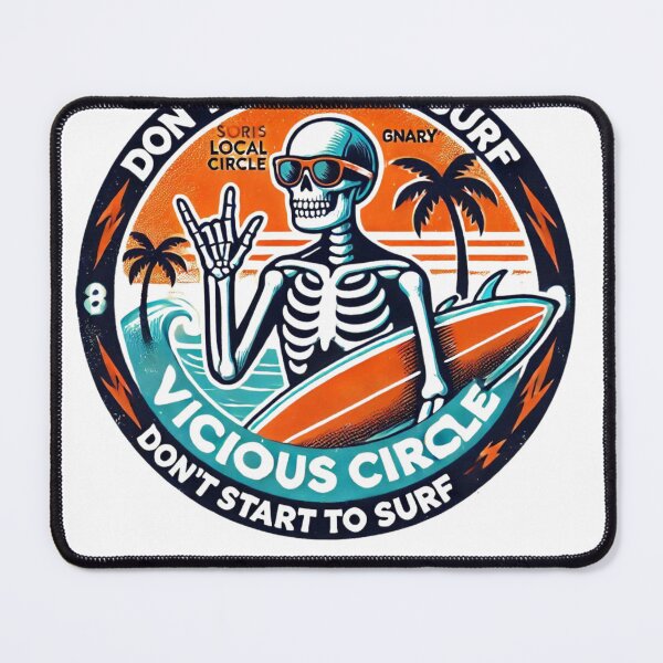 Item preview, Retro Surfing Skeleton Hang Loose BEACH STICKER designed and sold by inkfluenceart.