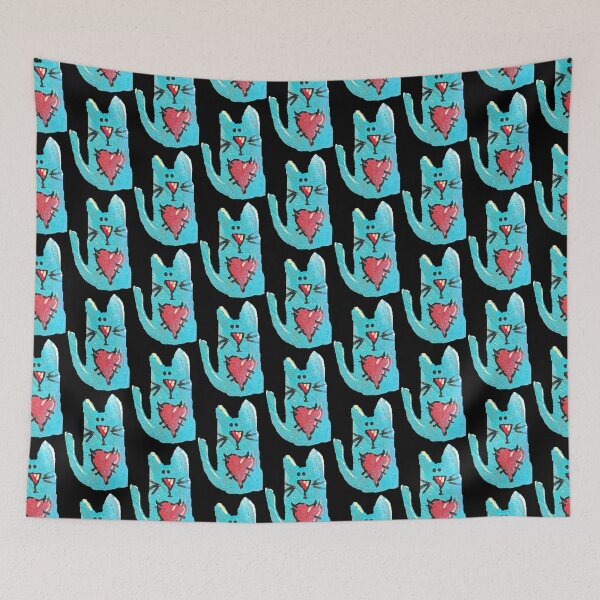 Item preview, Blue cat black background  designed and sold by Lauracolleen3.