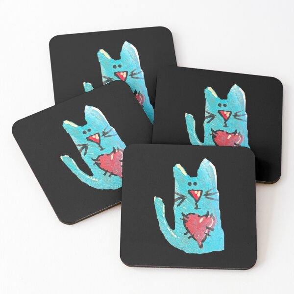 Item preview, Blue cat black background  designed and sold by Lauracolleen3.